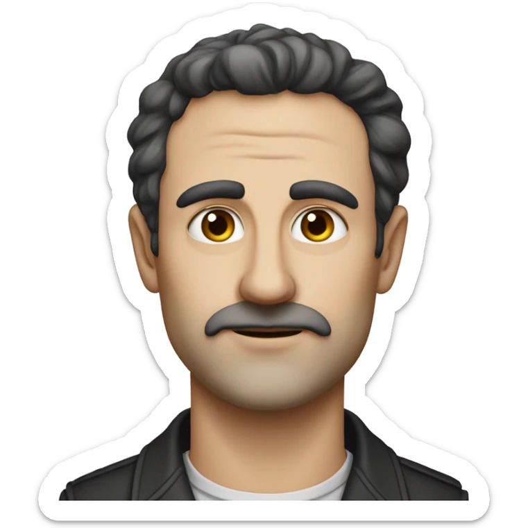 European 40 years old writer of the early 20th century, without facial hair, with dark hair, without glasses sticker