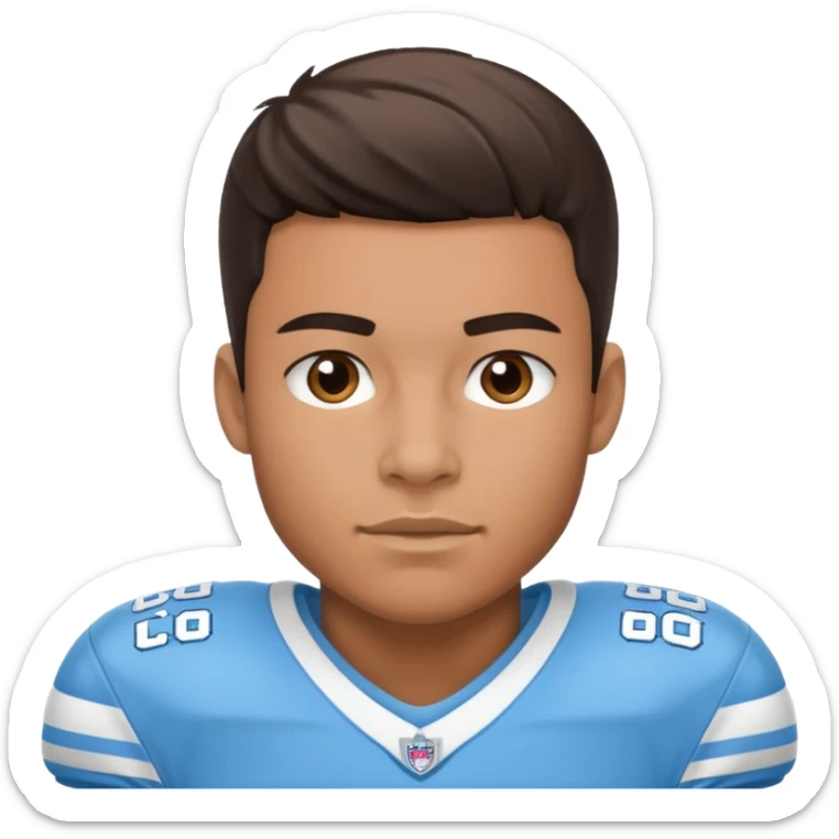 College football player in  Carolina Blue color  sticker