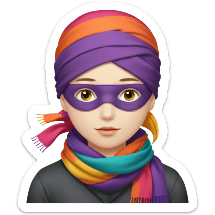 Blindfold person with different colors of hair. No trusting games with people blindfolded behind steering wheel sticker