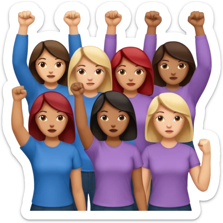 this are just a bunch of women, why this should be a good symbol for feminism? could there be a raised fist including typical feminism symbolic language? sticker