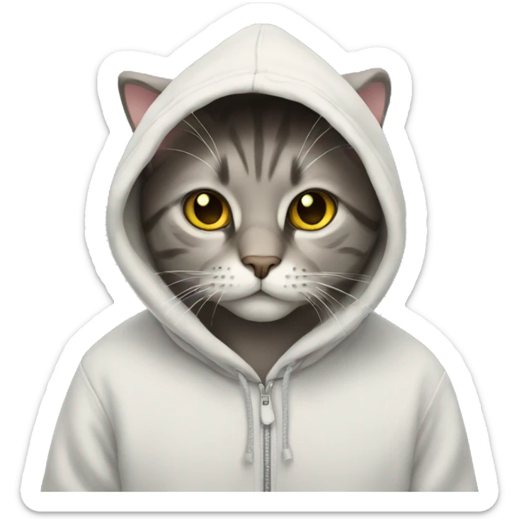 Cat Wearing hoodie sticker