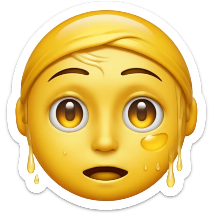 I want the emoji to be dizzy and sweaty and sweaty and transparent with yellow skin color sticker
