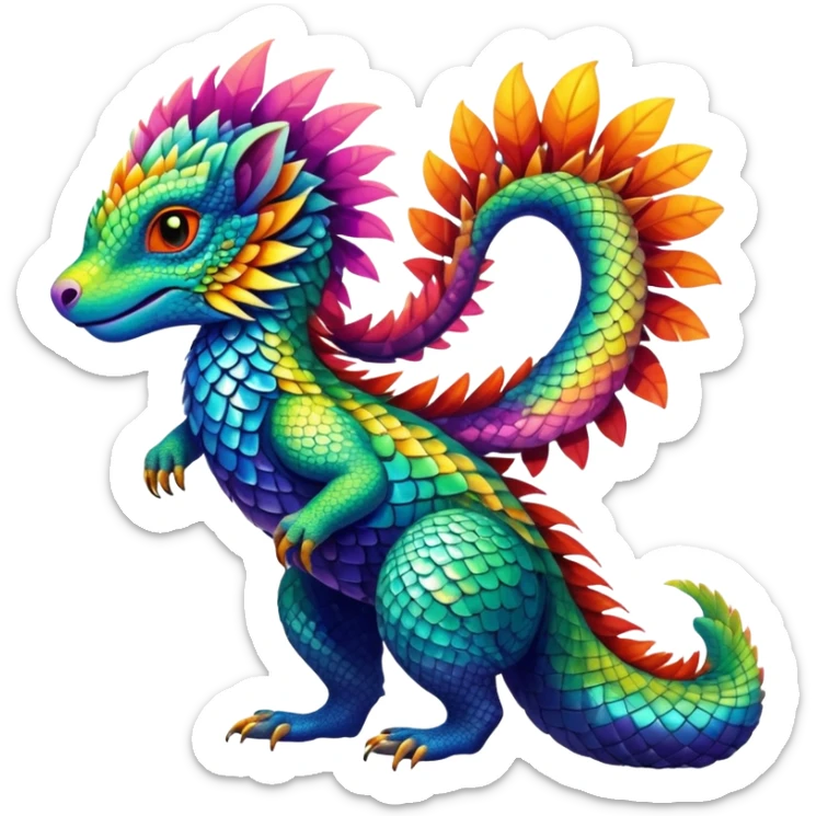 Colorful Exotic Pokémon-Digimon-Monster-Beast-Fakémon-hybrid-creature (full body) sticker