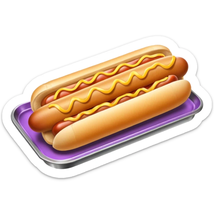 one hot dog with french fries on a tray sticker