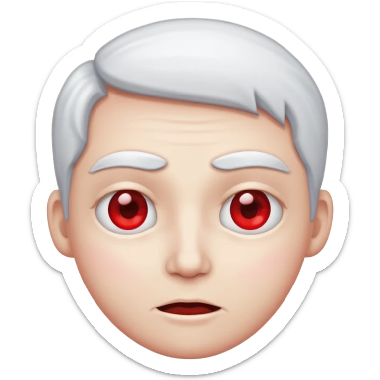 Crea un emoji kn la vibra de un drogado haz la wuea k te pido ph wn oe la cara normal noma blanca kn los ojos rojos y k estén hachicados igual k los chinos  sticker