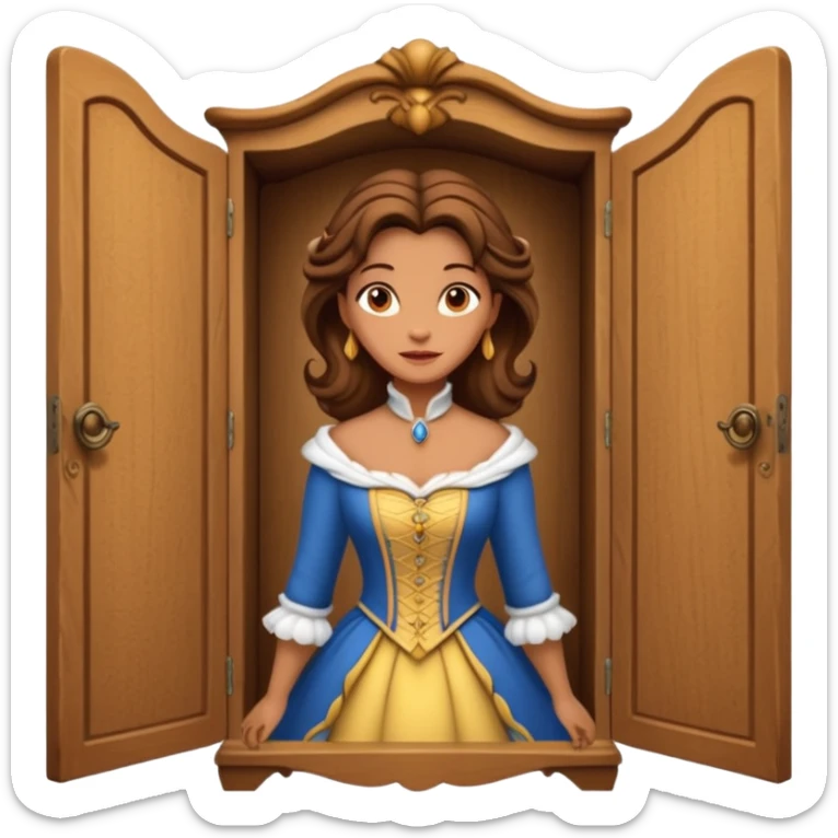 A middle-aged lady character from the fairy tale Beauty and the Beast — she was turned into a wardrobe by magic, while retaining the wardrobe's original form and having an anthropomorphic face. sticker