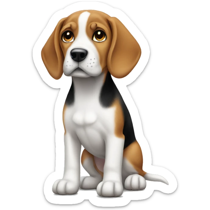 Beagle puppy standing sticker