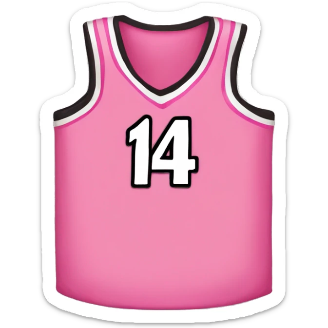 pink basketball jersey with pink bow on it and number 14 on it sticker