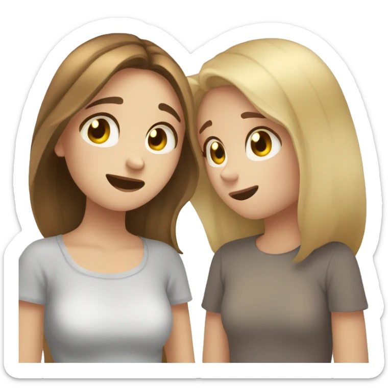friend comforting friend blone and brown hair girl friends sticker