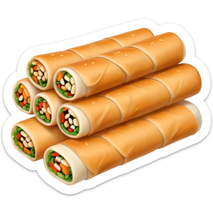 Can you make them more translucent (white-ish because they are made of rice paper) and organise them in two rows of 5 rolls? sticker