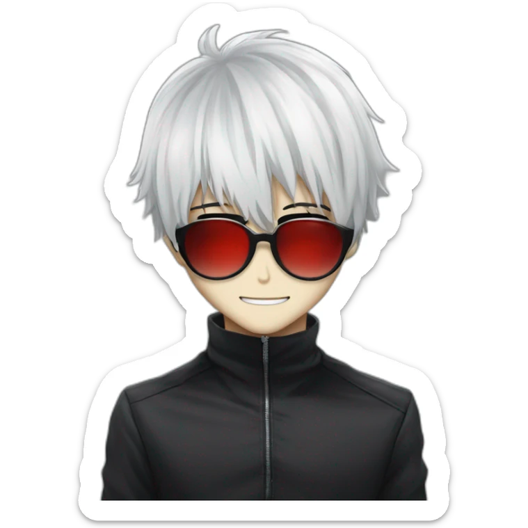 Ghoul ken kaneki from tokyo ghoul with sunglasses sticker