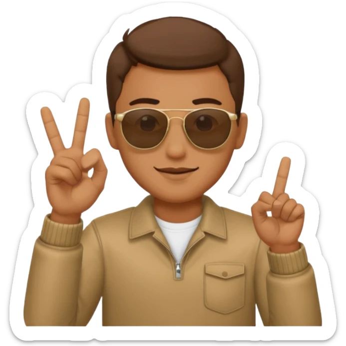 A guys taking of his sun glasses in a emoji like this 😎 🤏 sticker