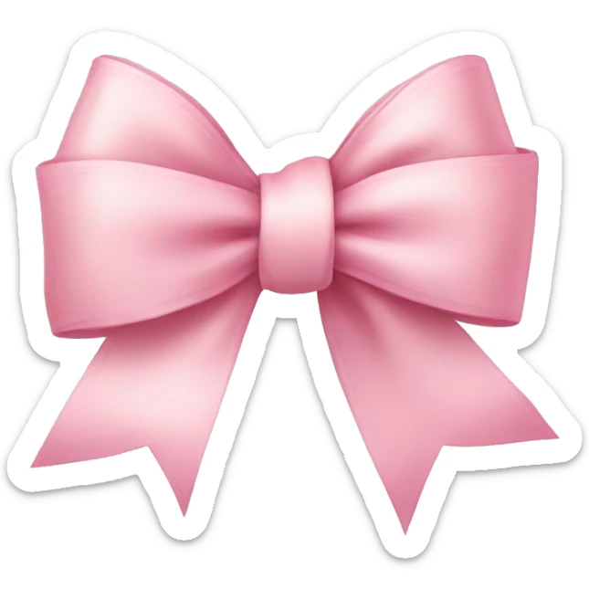 light pink ribbon bow sticker
