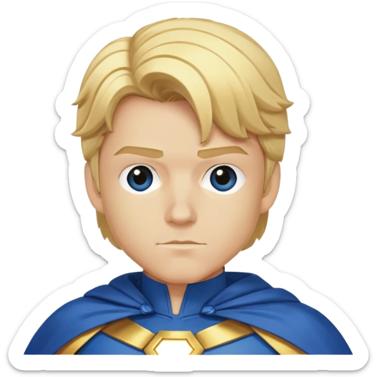Marvel superhero Sentry with blonde hair in blue and gold costume with cape sticker