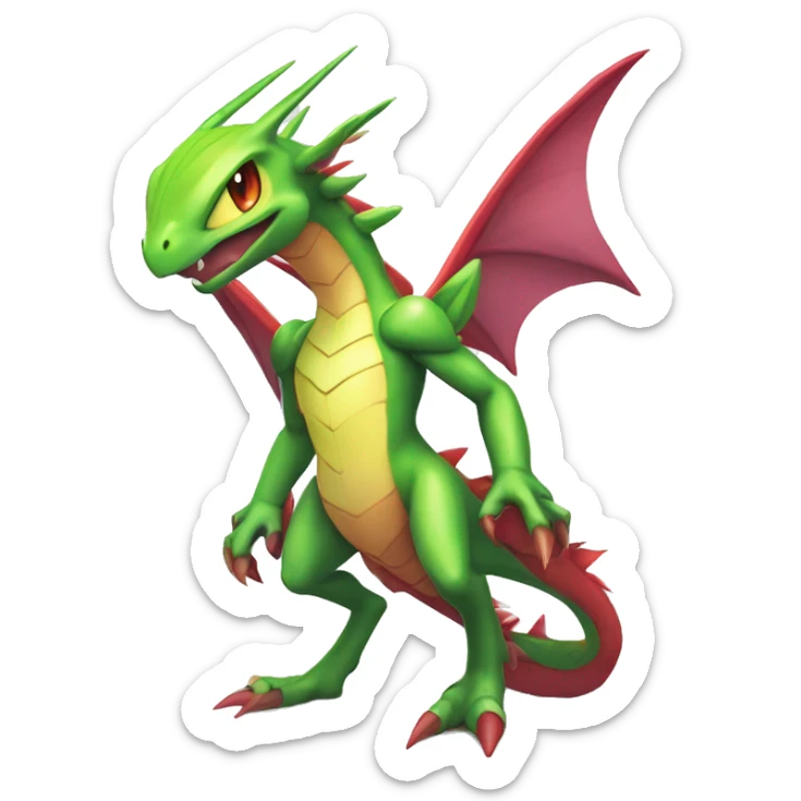 Full body sharp edgy shiny punk colorful Fairy-Flygon-Scyther-grovyle sticker