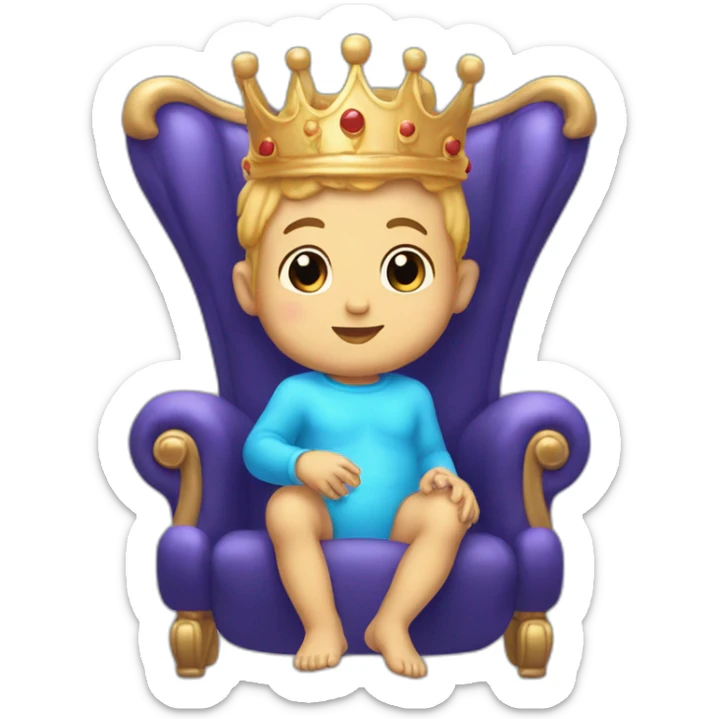 Hd baby bubbles buy now signs peanut butter jellyfish cute sitting on throne with crown sticker