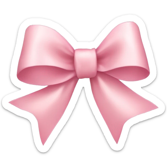 light pink ribbon bow sticker