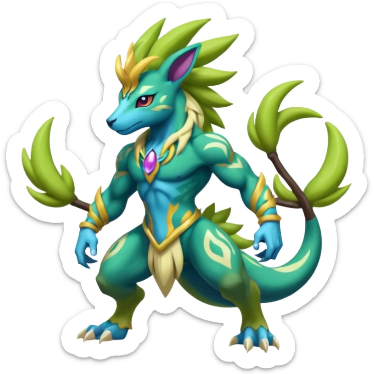 Tribal Colorful Fruity Gay Manectric-Electrike-Skiddo-Suicune-Virizion-Zygarde-fusion-hybrid-creature  sticker