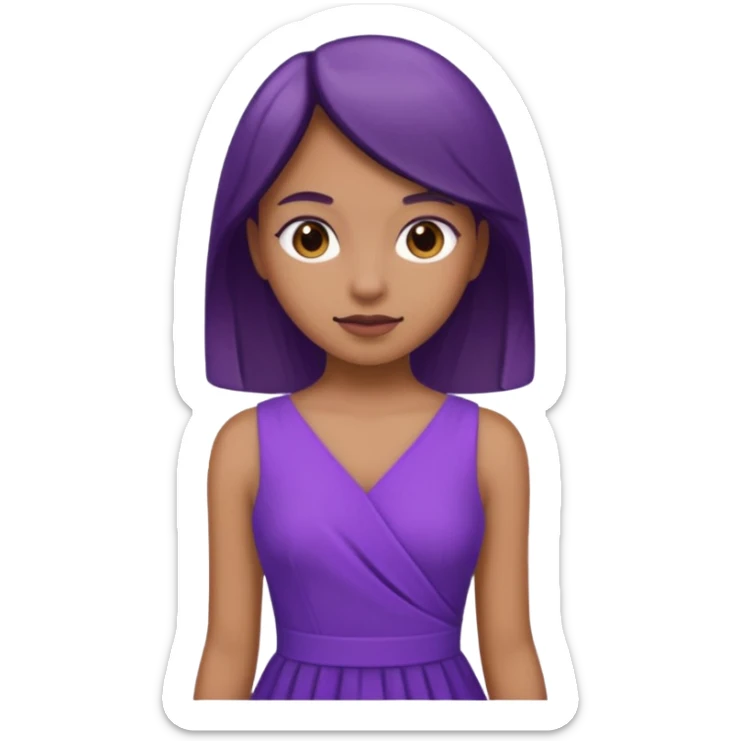 👗🧍‍♀️ merge this emojis the dress should be purple on a girl sticker