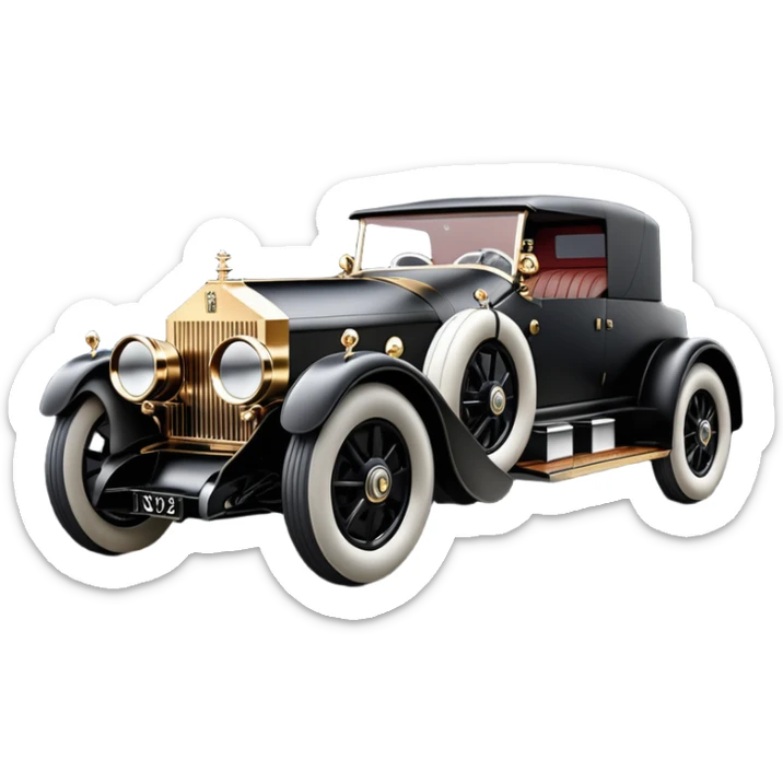 Ornate but stealth 1912 Darth Vader Rolls Royce sports coupe car  sticker