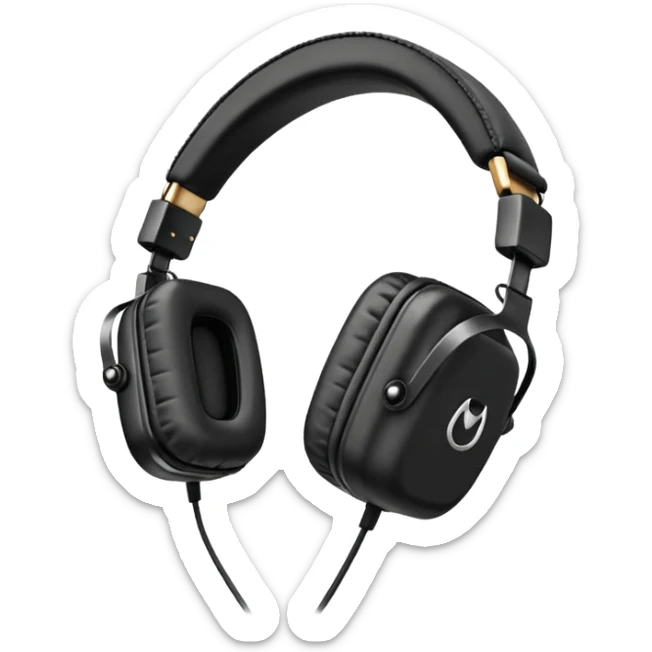 Icon of headphones with square ear pads in the Marshall style. sticker
