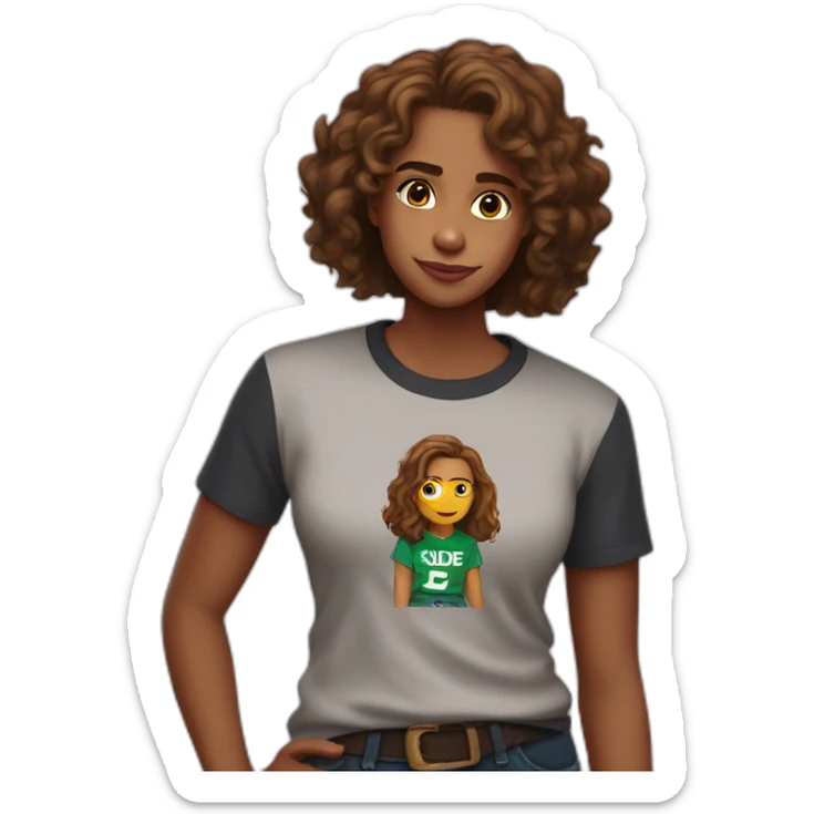 Hermione Granger wears a T-shirt with the word Sude on it sticker