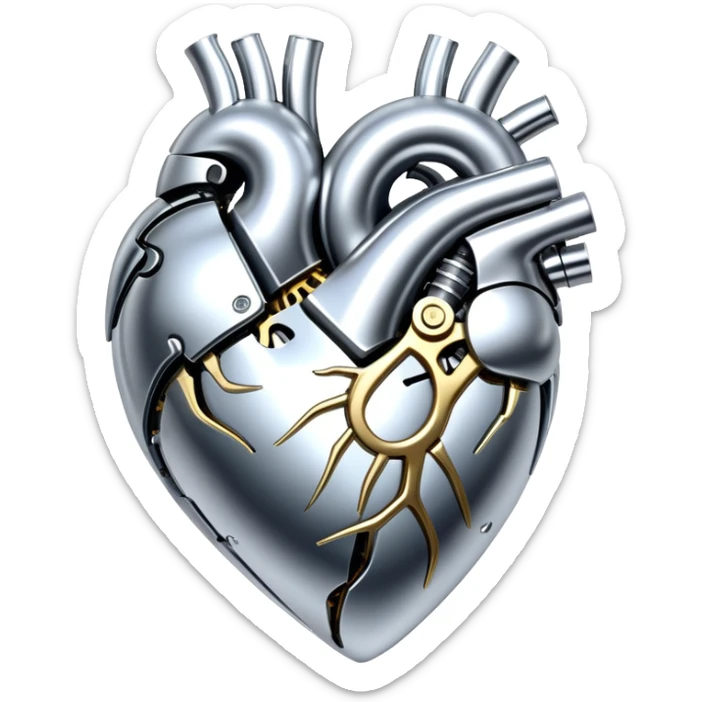 sorayama heart glossy metal parts mechanism sfw sticker
