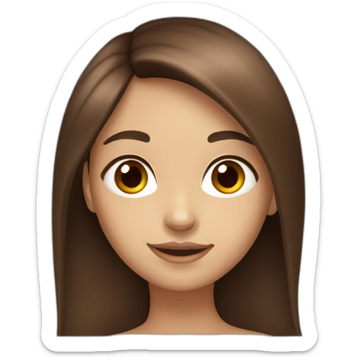 a girl with long dark brown hair with red coloring that covers almost all of her hair, brown eyes, light skin tone  sticker