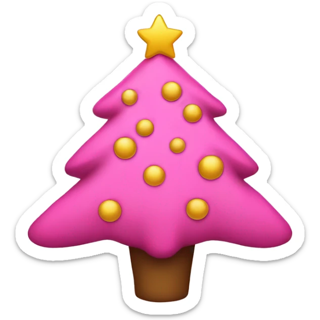 Pink Christmas tree sticker