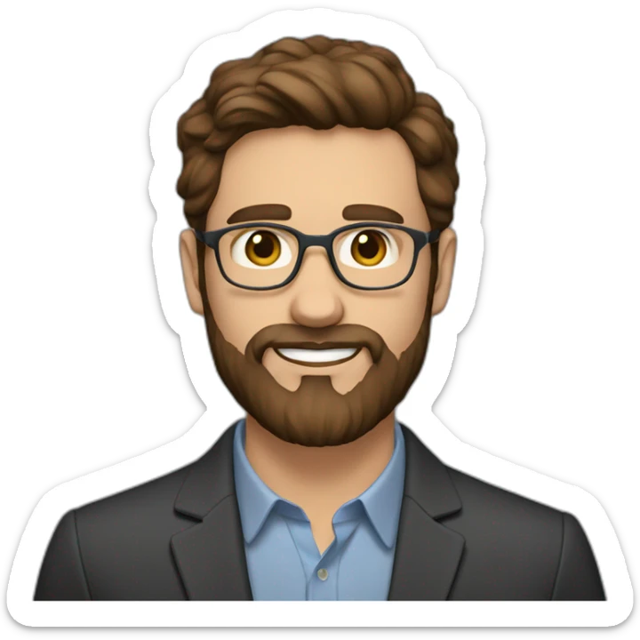 30 year old English teacher fit man bearded brown hair from Spain sticker