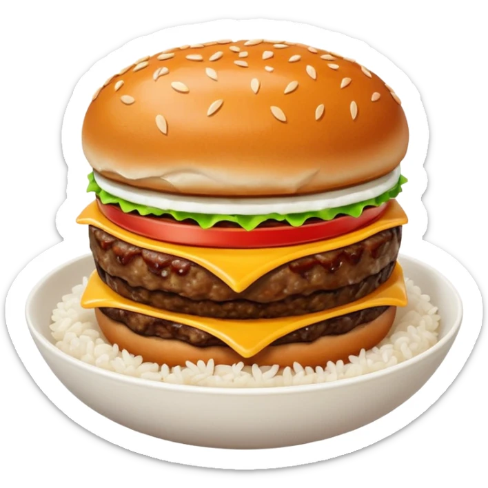 I want a hamburger patty on a bowl of rice. just the meat patty not bun, lettuce, cheese, tomato, etc sticker