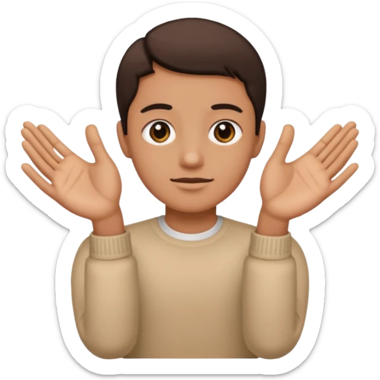 Tête qui a 2 mains l’une qui tient un 6 l’autre un 7 sticker