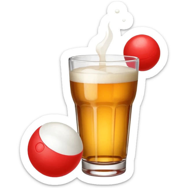 Generami l’emoji di un bicchiere da beer pong con una pallina da beer pong  sticker