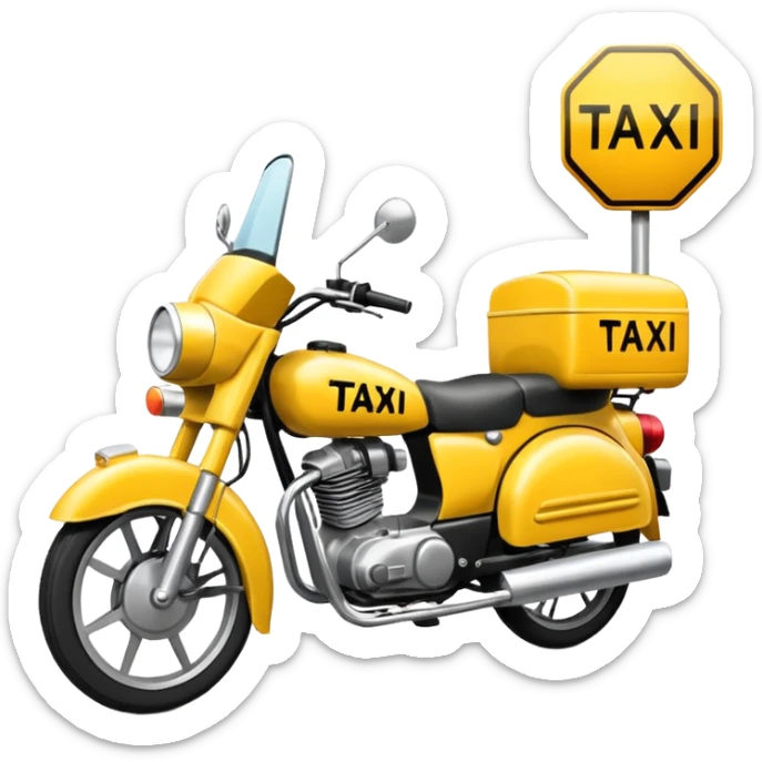 Un taxi que sea una moto y que ponga taxi y que sea una moto sticker