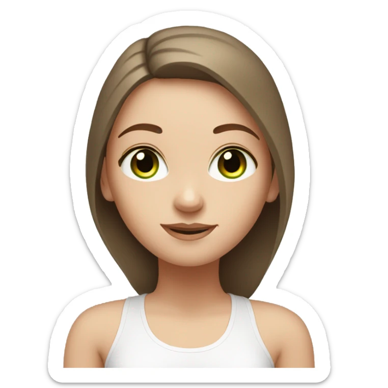 White girl with brown hair green eyes in yoga poses sticker