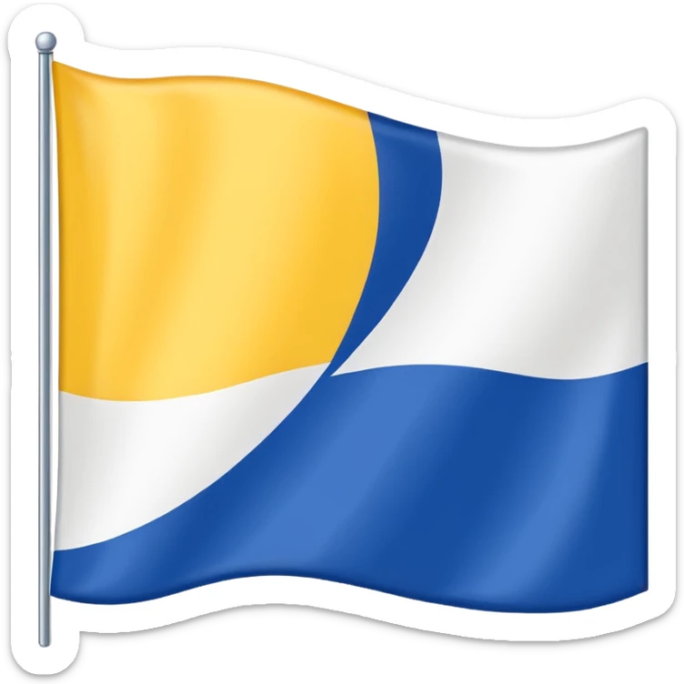 bandera dividida verticalmente en tres colores: blanco, azul y amarillo (en ese orden) sticker