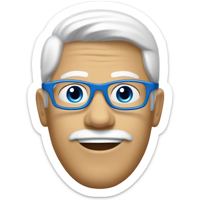 Je veux un homme de couleur de peau blanche, avec les yeux bleus, des lunettes et qui est kinésithérapeute  sticker