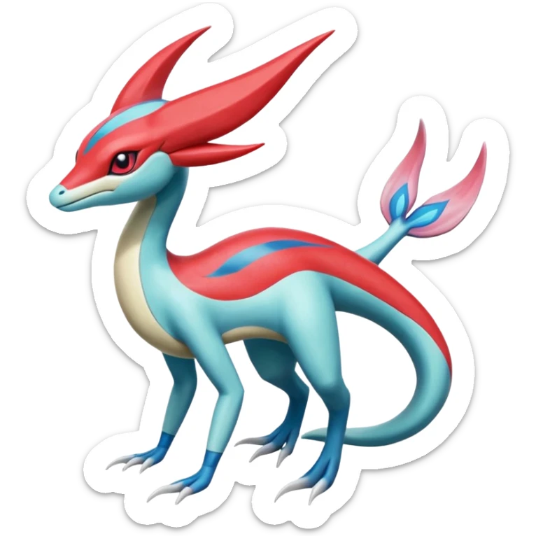 Meloetta-Milotic-Inteleon-Heliolisk-Helioptile-Salamence-Salandit-Latias-Fakémon-creature-hybrid sticker
