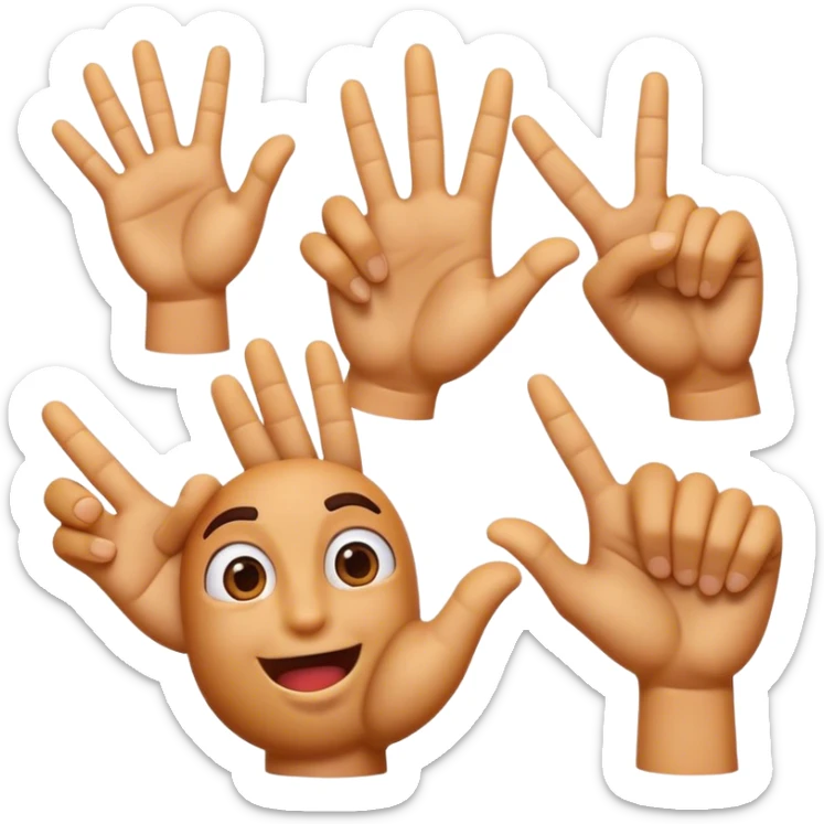 Cinematic Realistic Italian Gestures Pop Culture Emoji, showcasing expressive hand gestures rendered with lifelike textures and playful, energetic lighting. sticker
