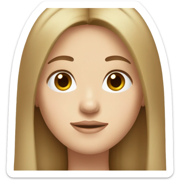 Girl with light brown hair and white skin and straight hair and brown eyes  sticker