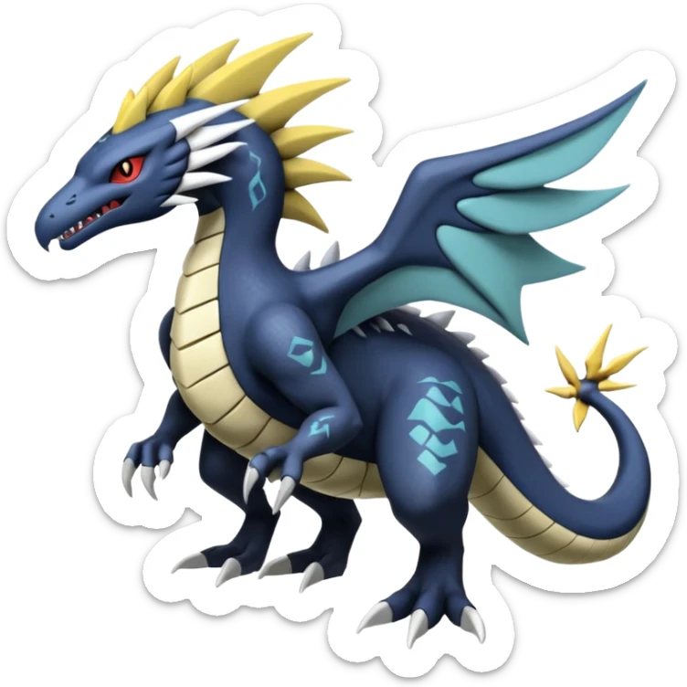 Silvally-Nargacuga-Latios-Zekrom-Giratina-Salandit-Pokémon-Fakémon-fusion-animal-hybrid-creature sticker