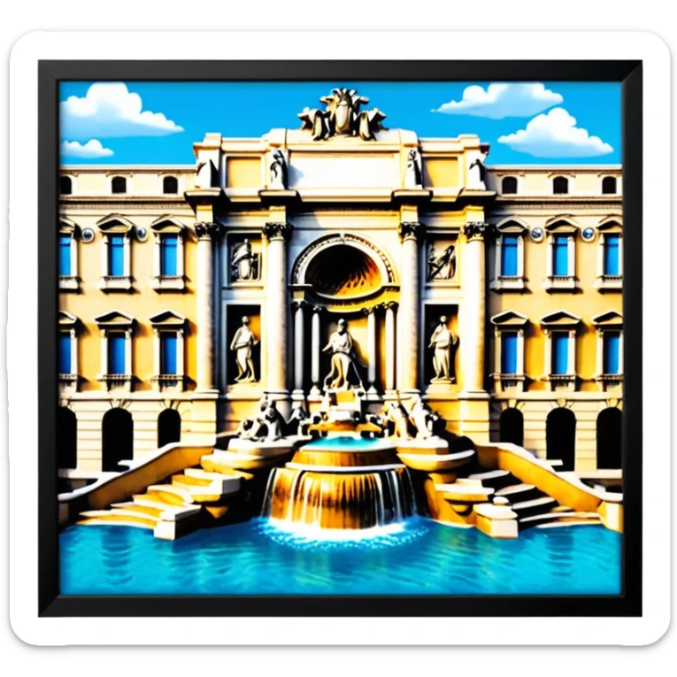 trevi fountain view from up above
no square style no frame png style  sticker