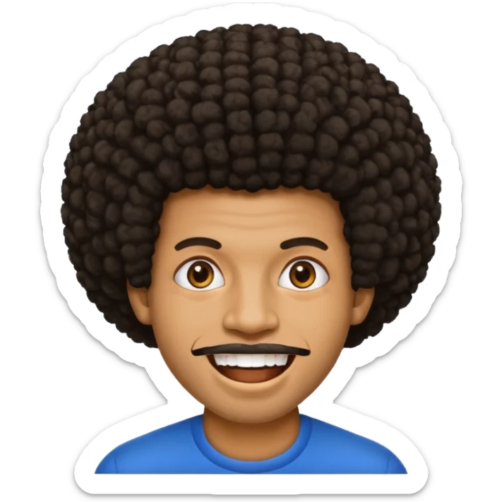 Black seventeen man  with a afro haircut and grillz in his teeths sticker