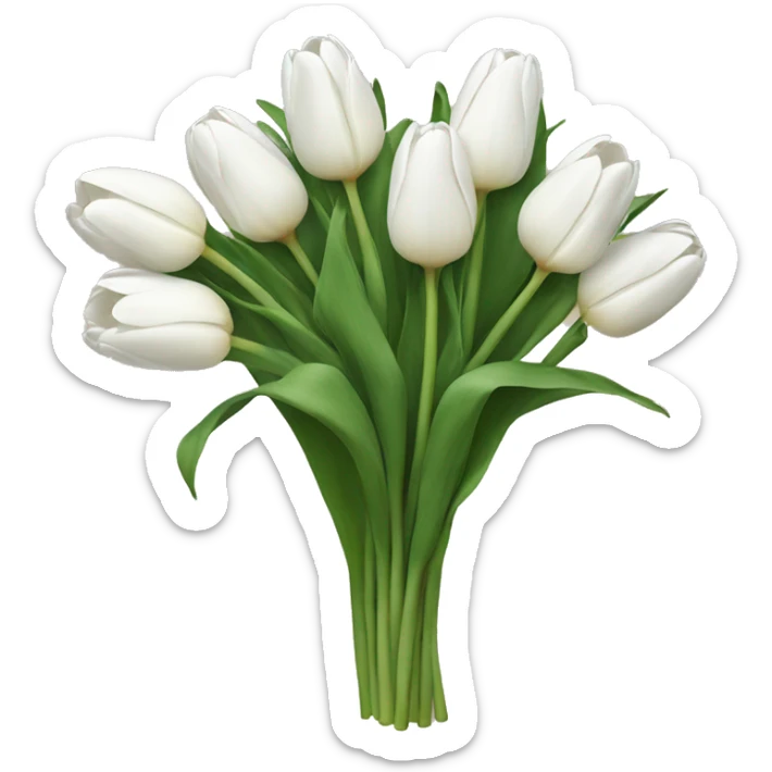 white tulip bouquet  sticker