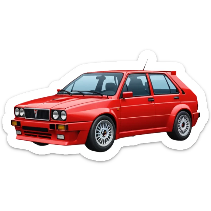 Please make an emoji of a Lancia delta hf integrale 8v fully stock make it as realistic as possible sticker