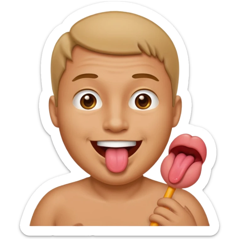 Pregnant man emoji with tongue emoji sticker