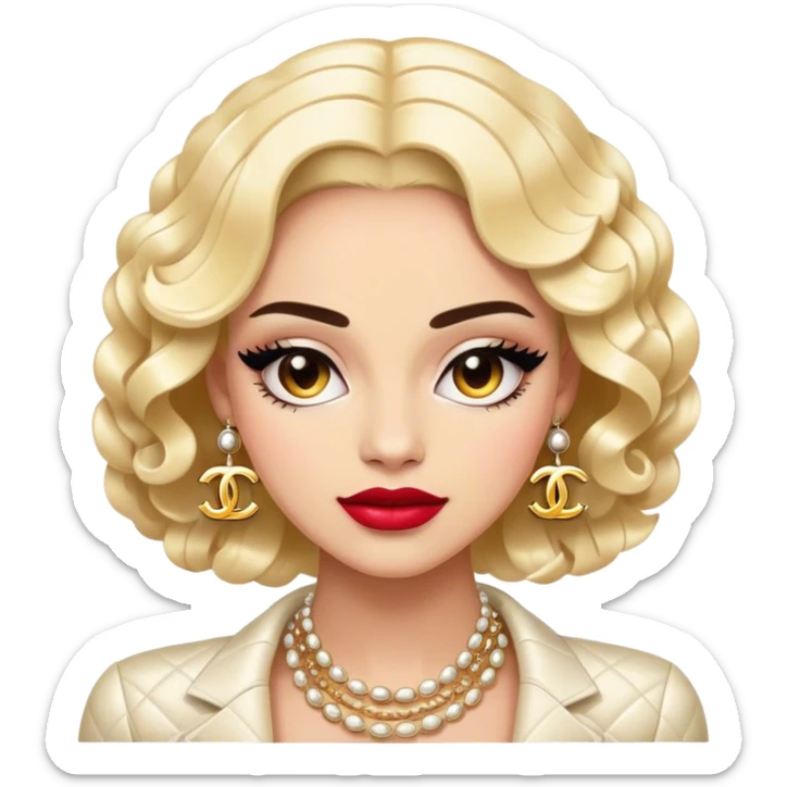 Cinematic Realistic Chanel Pop Culture Emoji, depicted with timeless elegance and iconic style rendered with luxurious textures and dynamic, sophisticated lighting. sticker