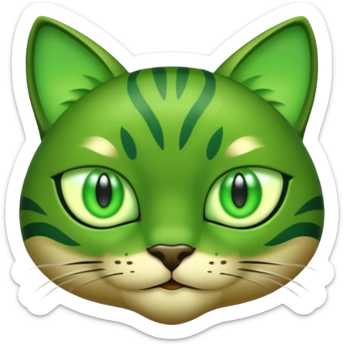 Emoji of my beautiful big Green Cat eyes shaped sticker