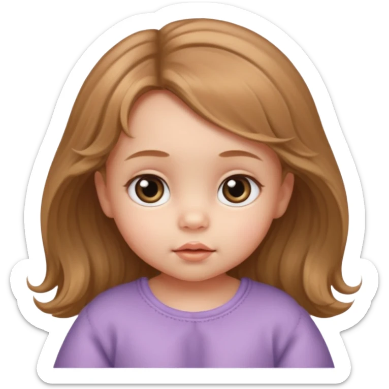 The head of a Cherubic infant baby girl with a tuff of hair and big dreamy eyes sticker