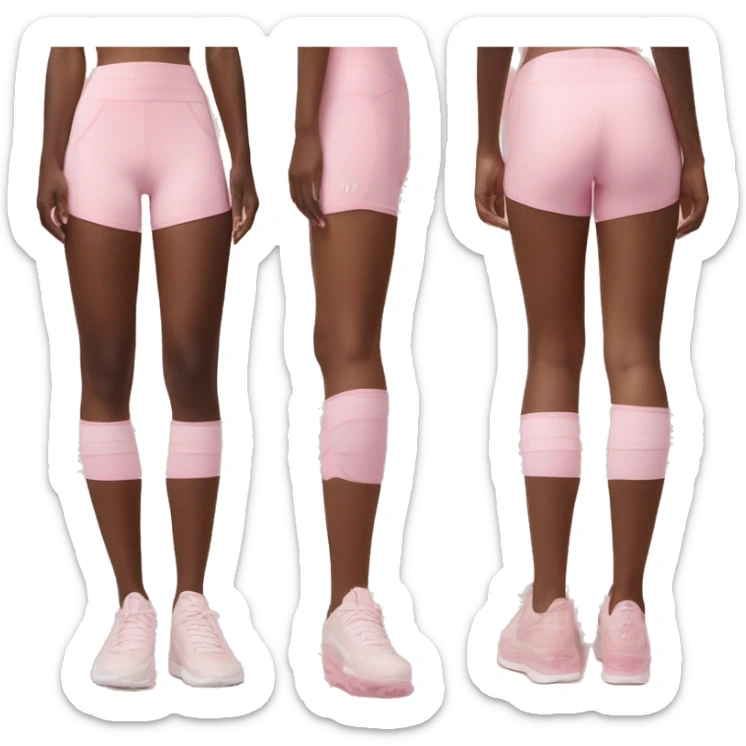 Brown skin girl,Lululemon pink set,balenciaga tracks white,40inch buss down black  sticker